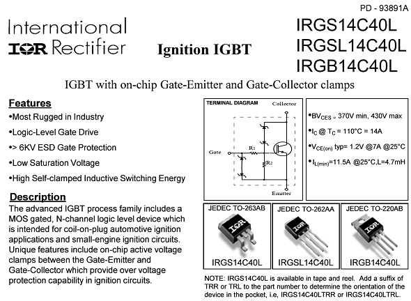 IRGS14C40LTRLP  